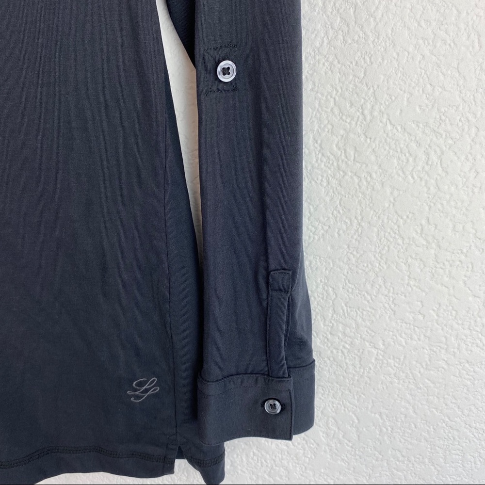 Linksoul Black Long Sleeve Polo Roll Up Sleeves S - Picture 5 of 7